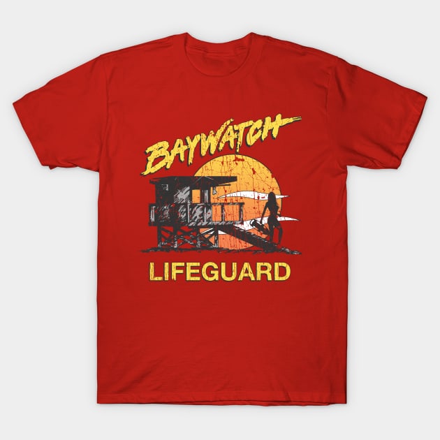 Baywatch Lifeguard Sunset 1989 T-Shirt by JCD666